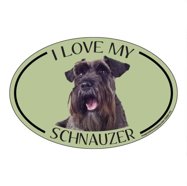 I Love my Schnauzer Breed Oval Magnet