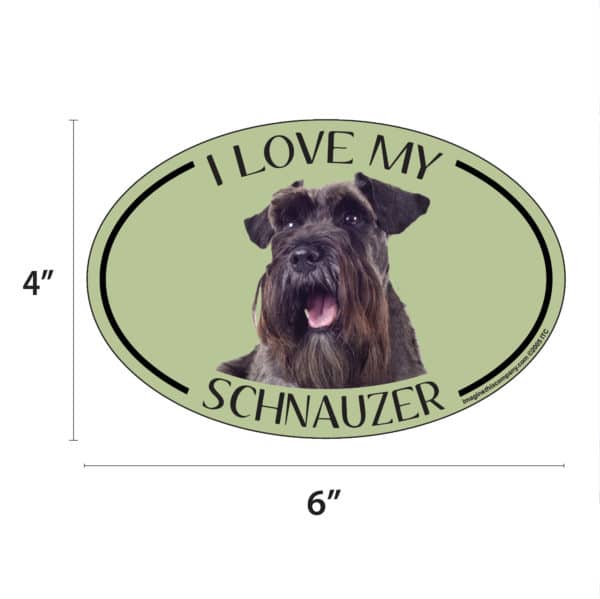 I Love my Schnauzer Breed Oval Magnet - Image 2
