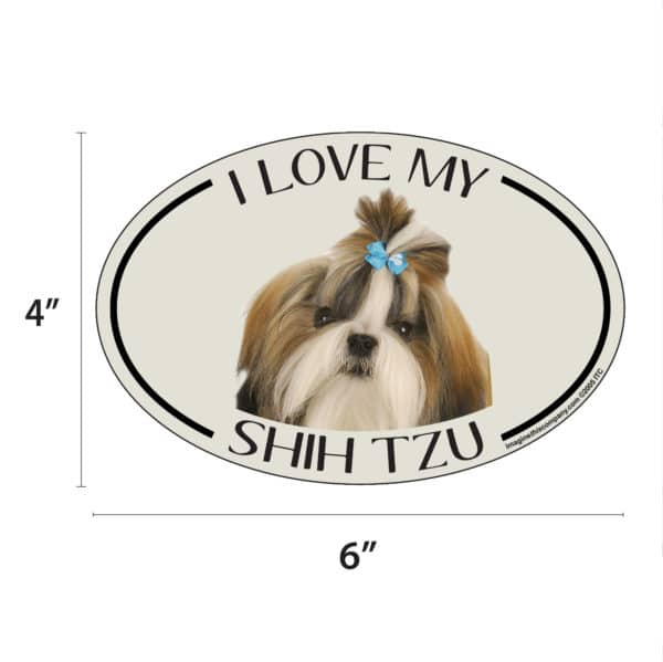 I Love my Shih Tzu Breed Oval Magnet - Image 2