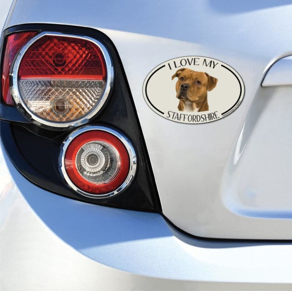 I Love my Staffordshire Breed Oval Magnet - Image 3