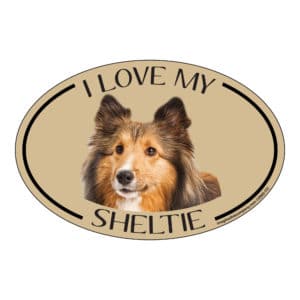 I Love my Sheltie Breed Oval Magnet