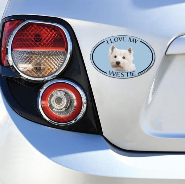 I Love my Westie Breed Oval Magnet - Image 3