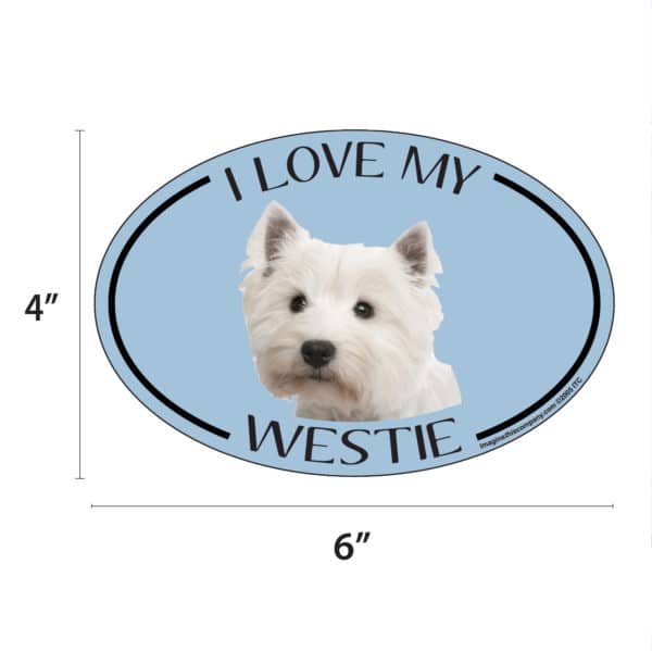 I Love my Westie Breed Oval Magnet - Image 2