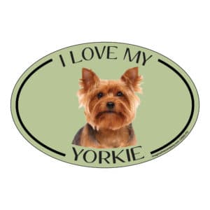 I Love my Yorkie Breed Oval Magnet