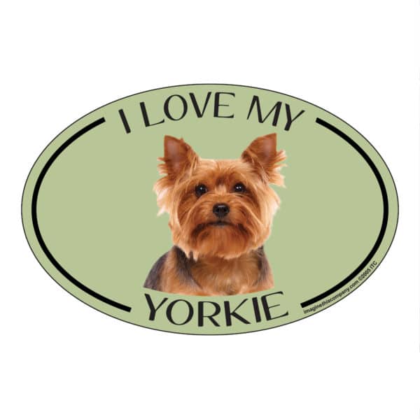 I Love my Yorkie Breed Oval Magnet