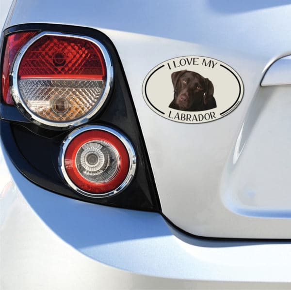 I Love my Chocolate Labrador Breed Oval Magnet - Image 3