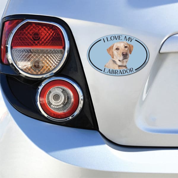 I Love my Yellow Labrador Breed Oval Magnet - Image 3