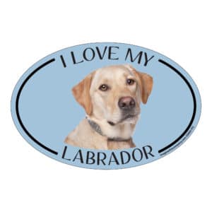 I Love my Yellow Labrador Breed Oval Magnet