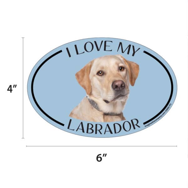 I Love my Yellow Labrador Breed Oval Magnet - Image 2