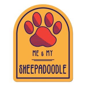 Me and My Sheepadoodle Window Shaped Magnet
