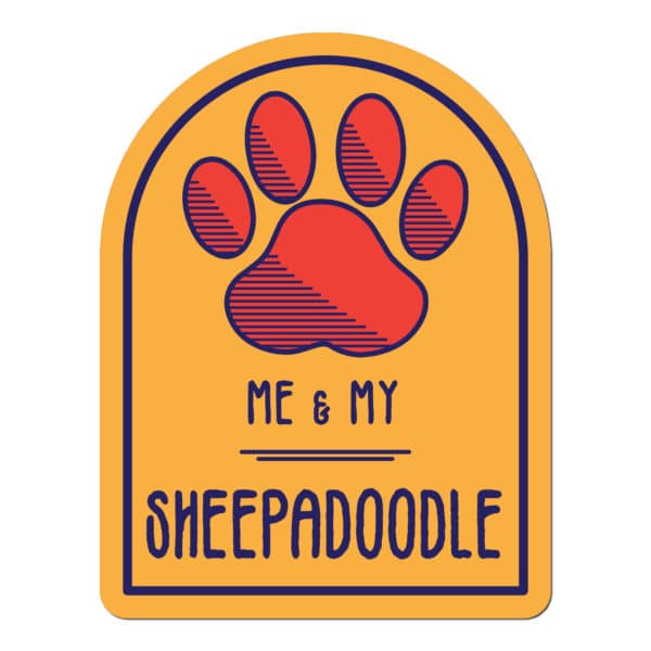 Me and My Sheepadoodle Window Shaped Magnet
