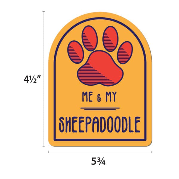 Me and My Sheepadoodle Window Shaped Magnet - Image 2