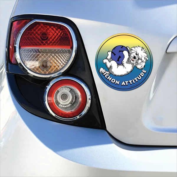 Bichon Attitude Circle Magnet - Image 3