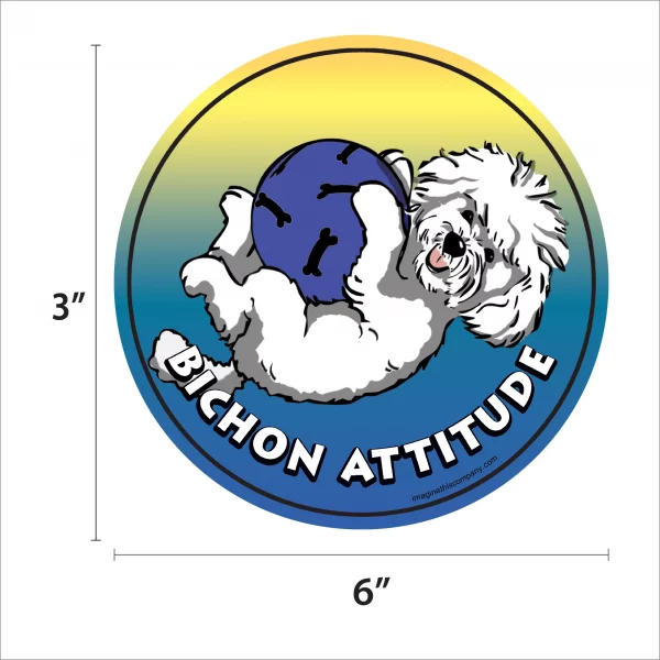 Bichon Attitude Circle Magnet - Image 2