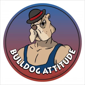 Bulldog Attitude Circle Magnet