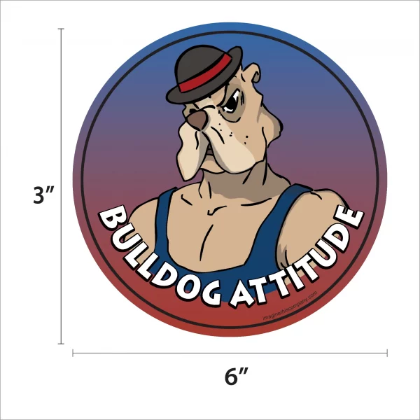 Bulldog Attitude Circle Magnet - Image 2