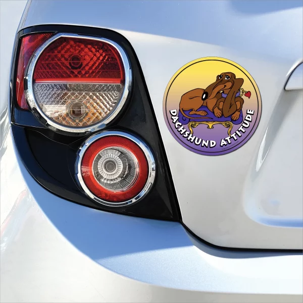 Dachshund Attitude Circle Magnet - Image 3