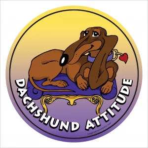 Dachshund Attitude Circle Magnet