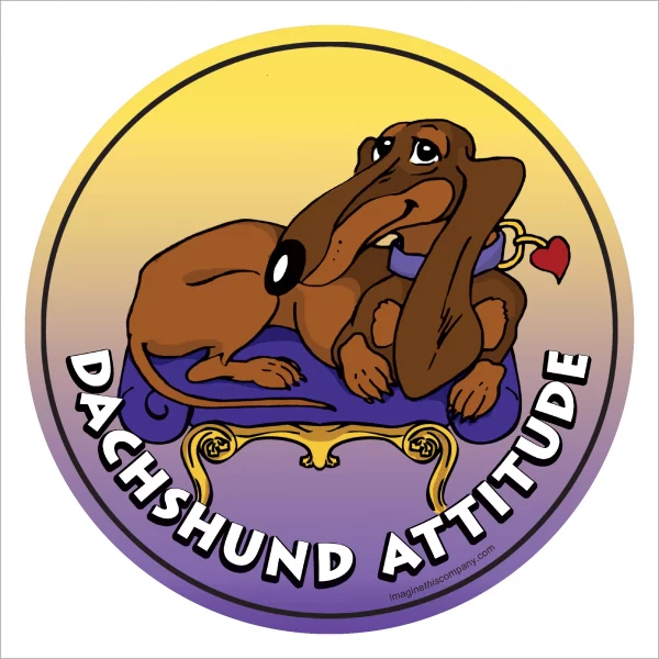 Dachshund Attitude Circle Magnet