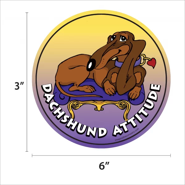 Dachshund Attitude Circle Magnet - Image 2
