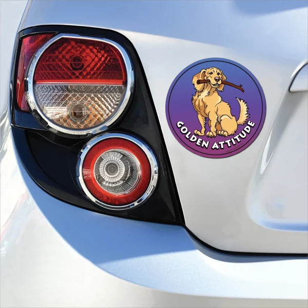 Golden Retriever Attitude Circle Magnet - Image 3