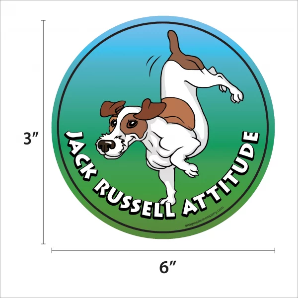 Jack Russell Attitude Circle Magnet - Image 2