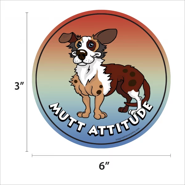 Mutt Attitude Circle Magnet - Image 2