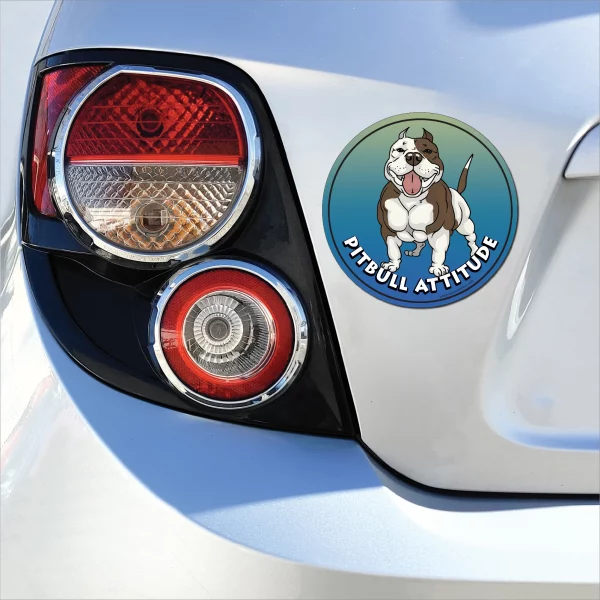 Pit Bull Attitude Circle Magnet - Image 3