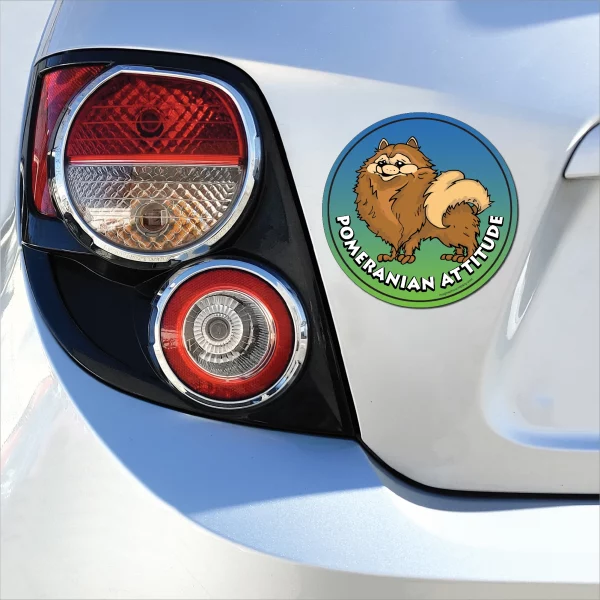 Pomeranian Attitude Circle Magnet - Image 3
