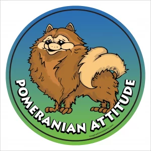 Pomeranian Attitude Circle Magnet