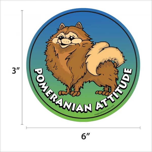 Pomeranian Attitude Circle Magnet - Image 2