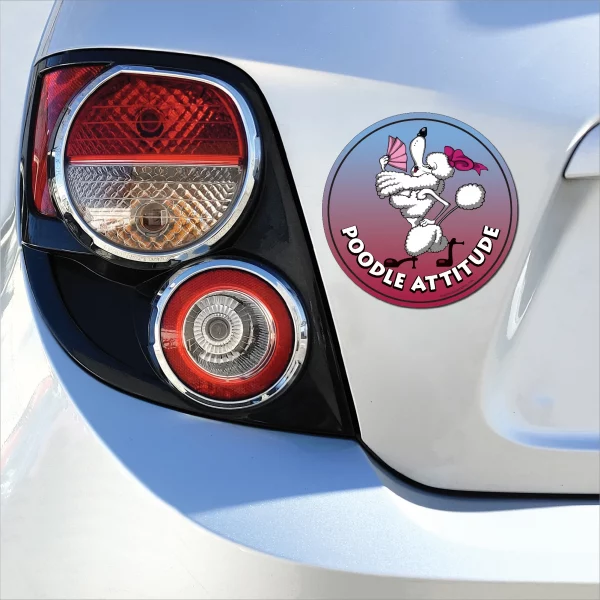 Poodle Attitude Circle Magnet - Image 3