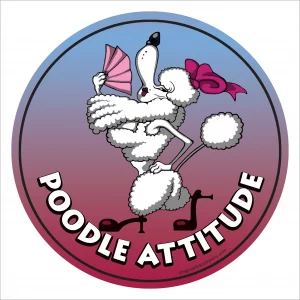 Poodle Attitude Circle Magnet