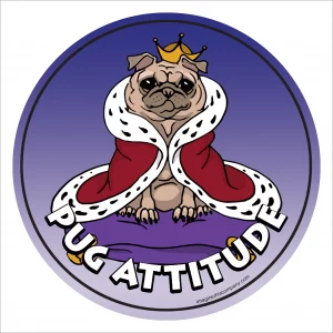 Pug Attitude Circle Magnet