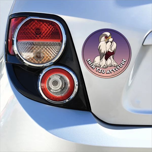 Shih Tzu Attitude Circle Magnet - Image 3
