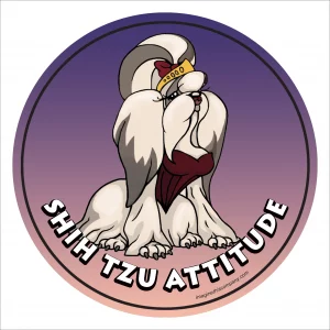 Shih Tzu Attitude Circle Magnet