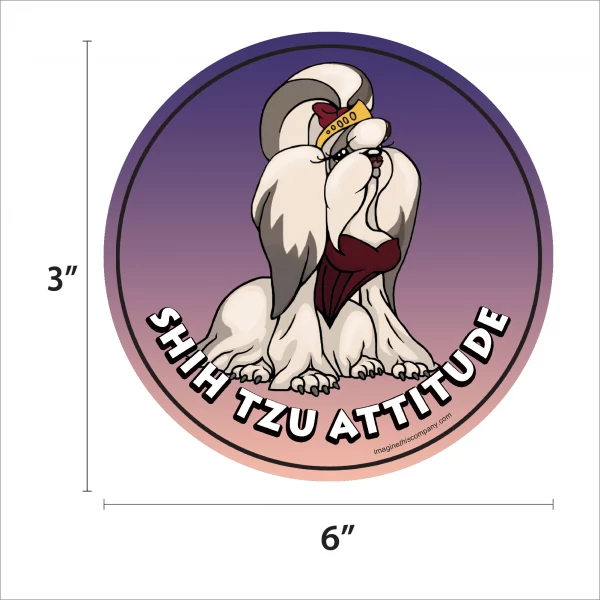 Shih Tzu Attitude Circle Magnet - Image 2