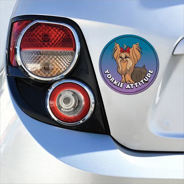 Yorkie Attitude Circle Magnet - Image 3