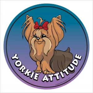 Yorkie Attitude Circle Magnet