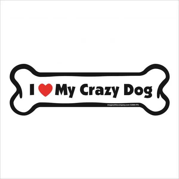 crazy dog bone magnet