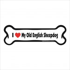 old english sheep dog bone magnet