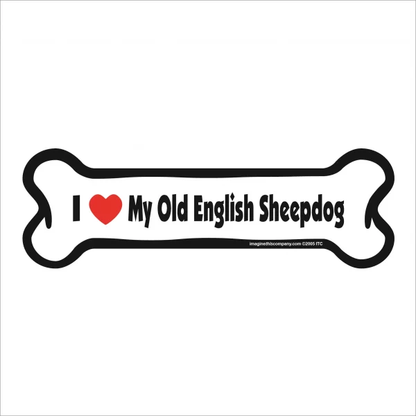 old english sheep dog bone magnet