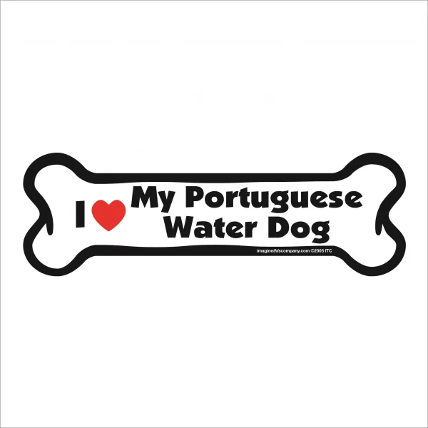 Portuguese water dog bone magnet