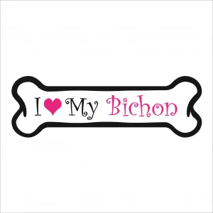 I Love My Bichon Pink Bone Magnet
