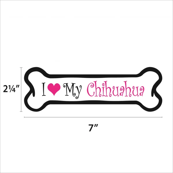I Love My Chihuahua Pink Bone Magnet - Image 2
