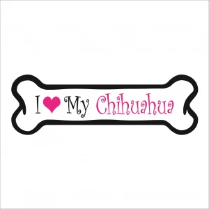 I Love My Chihuahua Pink Bone Magnet