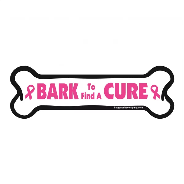 Bark To Find A Cure Pink Bone Magnet