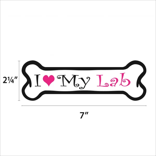 I Love My Lab Pink Bone Magnet - Image 2