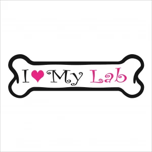 I Love My Lab Pink Bone Magnet