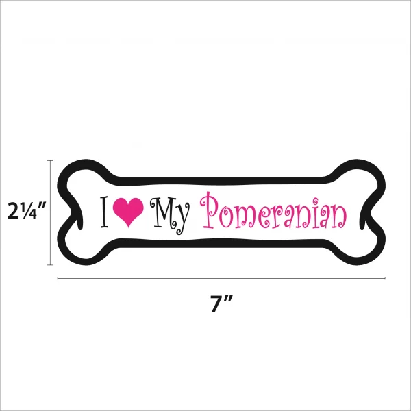 I Love My Pomeranian Pink Bone Magnet - Image 2